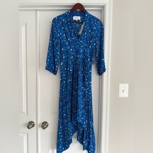 NWT BA&SH Lilia Blue Floral Women's Dress